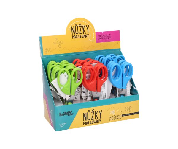 Nůžky barevné pro leváky 13 cm, 3 druhy