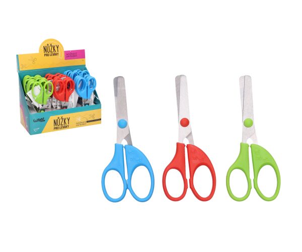 Nůžky barevné pro leváky 13 cm, 3 druhy