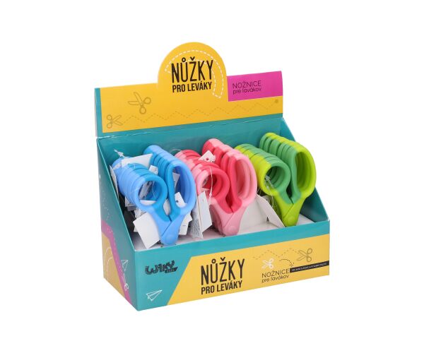 Nůžky dvoubarevné pro leváky 13 cm, 3 druhy