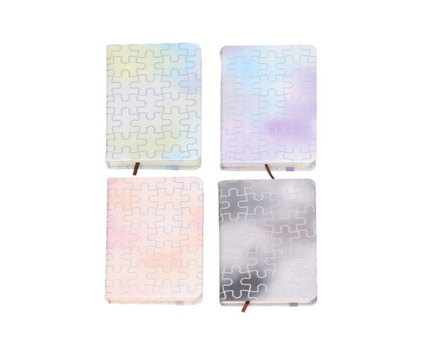 Notes linkovaný s gumou 14x8,6 cm, 80 stran - Barevný