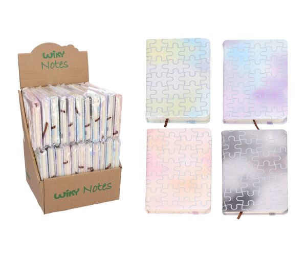 Notes linkovaný s gumou 14x8,6 cm, 80 stran - Barevný