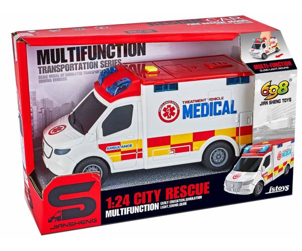 Auto sanitka s efekty 15,5 cm