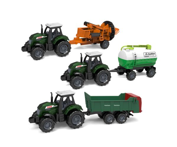 Traktor s příslušenstvím kov/plast 17 cm