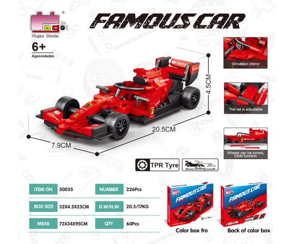 Stavebnice Formule červená 20,5 cm