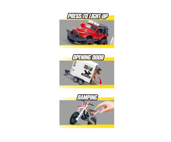 Terénní auto s motorkou a efekty 43 cm
