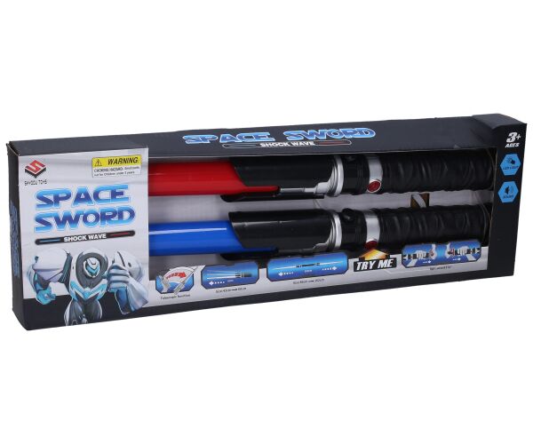 Světelný meč teleskopický 2 ks s efekty 43 cm