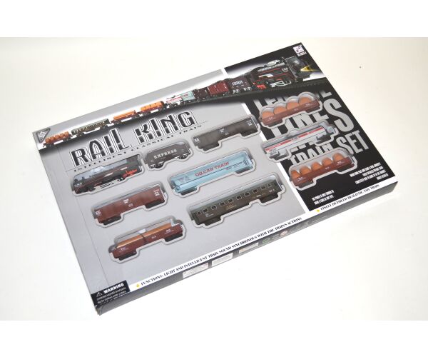 Vlakový set se světelnými efekty 122x68 cm