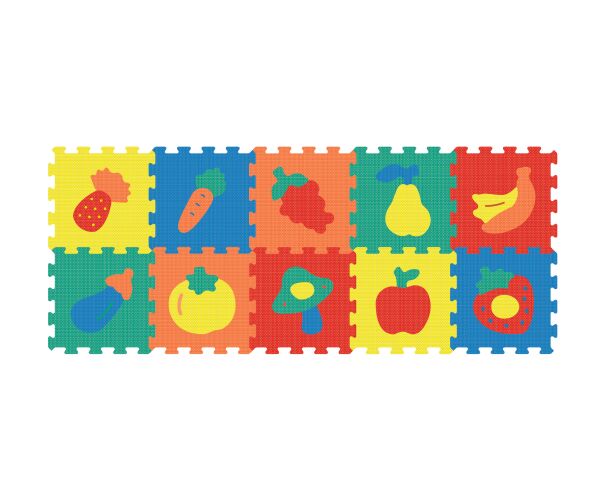 Měkké puzzle bloky OVOCE 32 cm