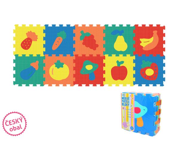 Měkké puzzle bloky OVOCE 32 cm