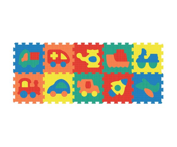 Měkké puzzle bloky DOPRAVNÍ PROSTŘEDKY 32 cm