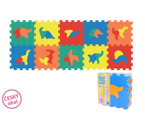Měkké puzzle bloky DINO 32 cm