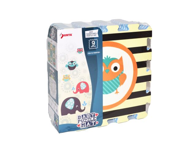 Bloky měkké - Sova a slon 9 ks 32x32 cm