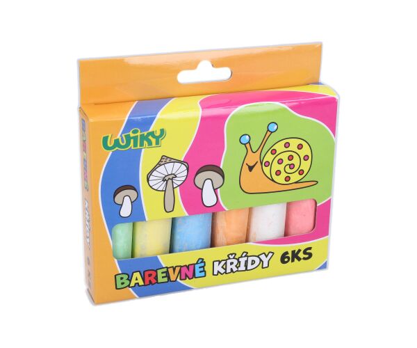 Křídy chodníkové barevné 6ks