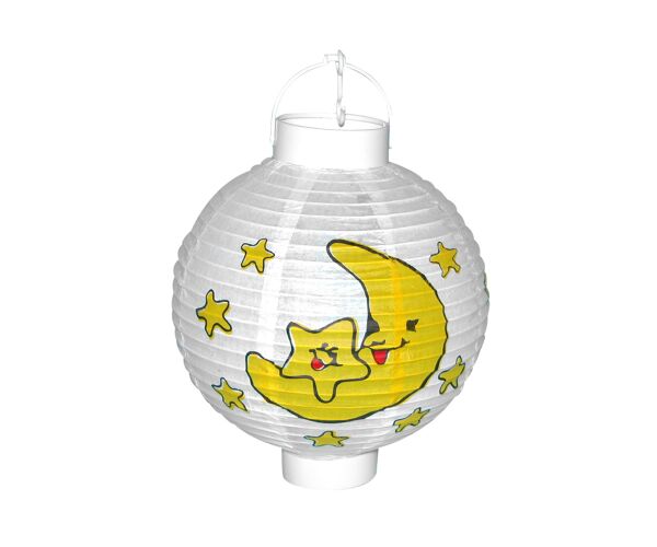 Lampion 20cm měsíc a hvězdy na baterie