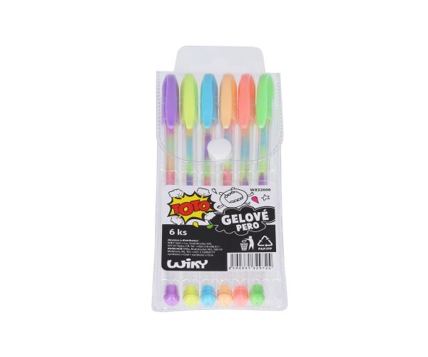 Gelové pero sada 6 ks Duha