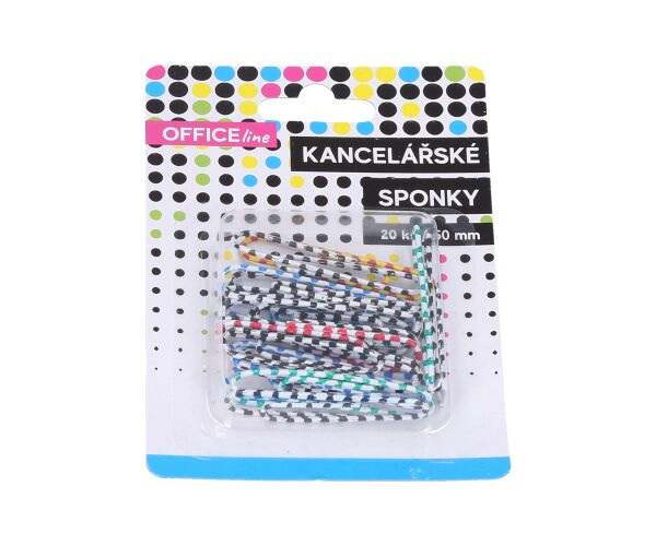 Sponka kancelářská pruhovaná 20 ks, 50 mm
