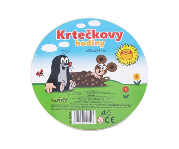 Hodiny dřevěné Krtek 20 cm