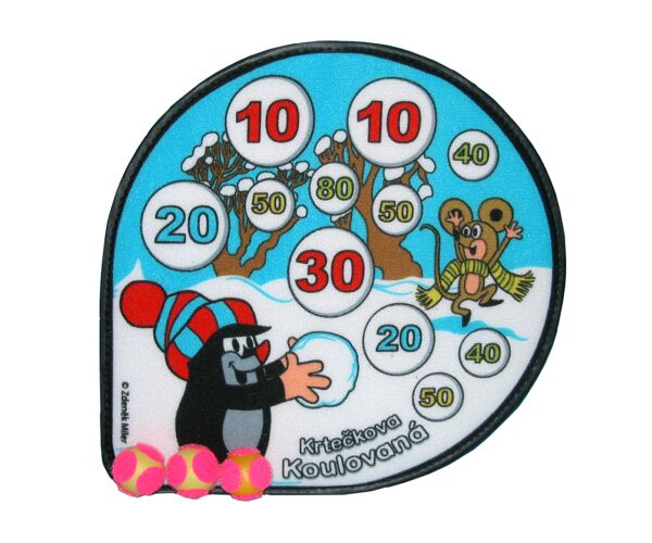 Krteček terč - suchý zip Zimní hrátky