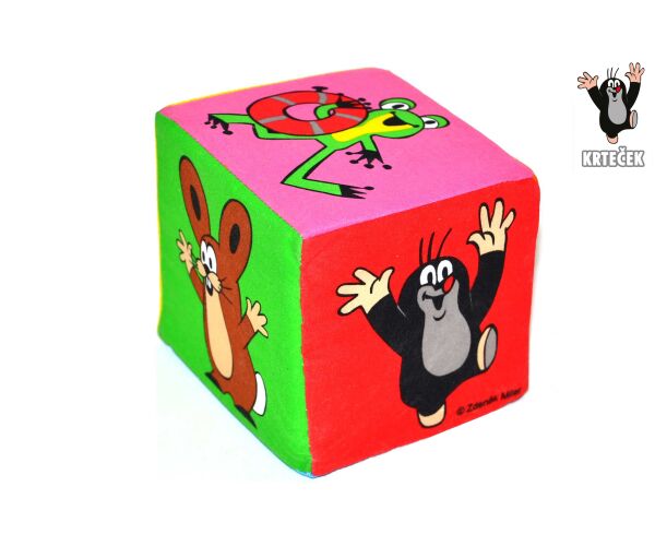 Textilní kostka Krtek 10 cm