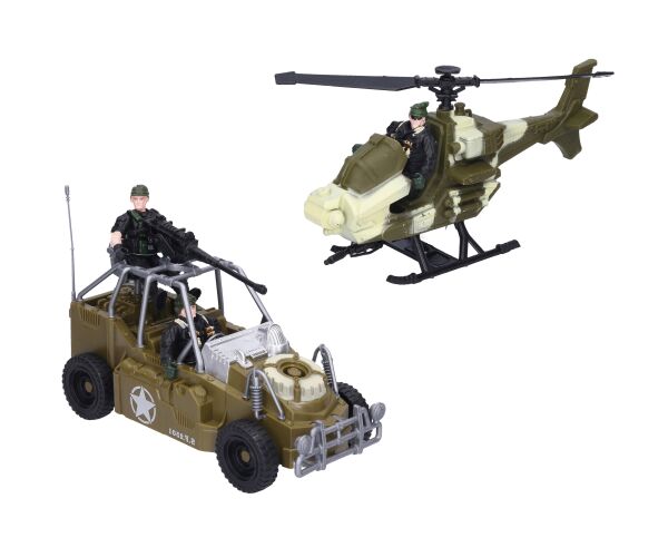 Vojenský set s autem 24 cm a vrtulníkem 26 cm