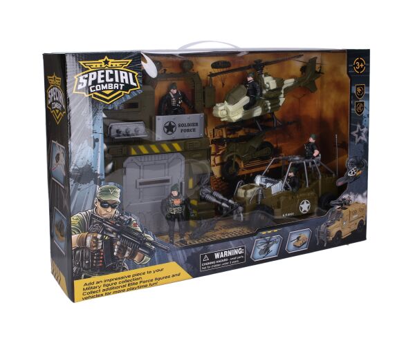 Vojenský set s autem 24 cm a vrtulníkem 26 cm