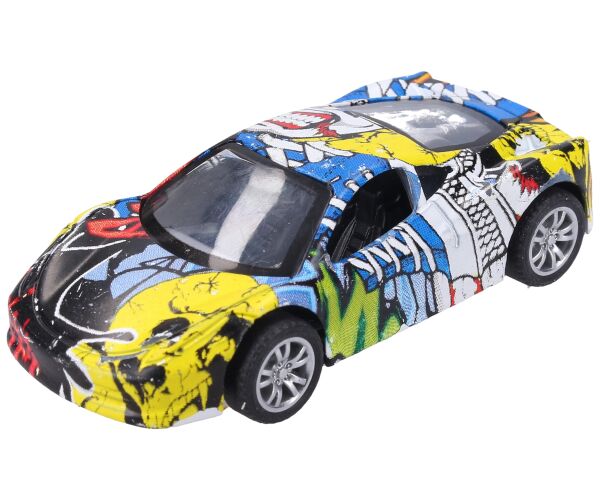Auto s graffiti kovové 9 cm