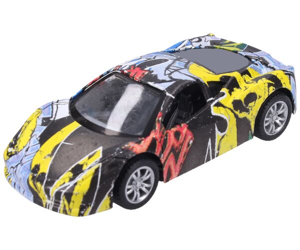 Auto s graffiti kovové 9 cm