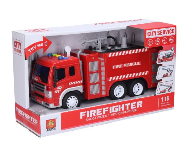 Auto hasičské s vodním dělem a efekty 27 cm