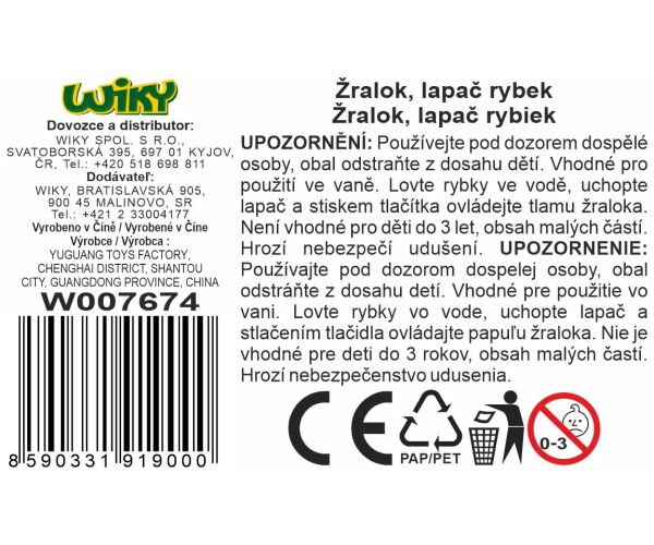 Žralok, lapač rybiček set 30x12 cm