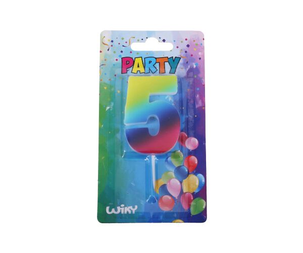 Párty svíčka číslo 5 Duha