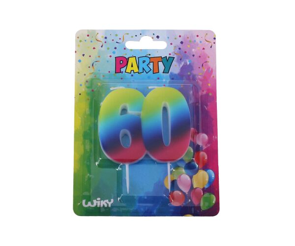 Párty svíčka číslo 60 Duha