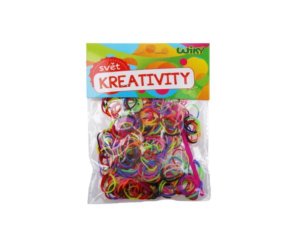 Kouzelné zaplétací gumičky dvoubarevné, mix barev 300 ks + příslušenství