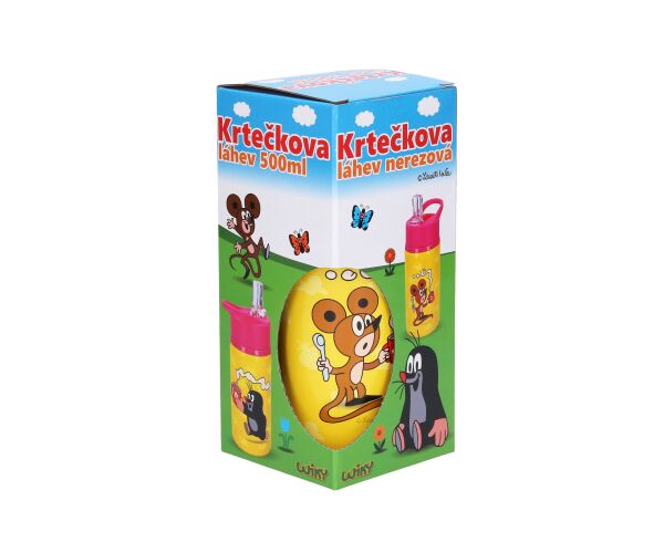 Láhev nerez Krtek 500 ml růžová