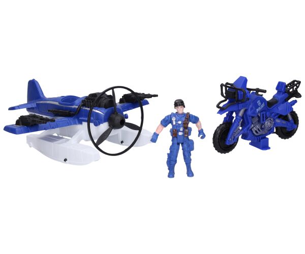 Policejní set s figurkami člun 33 cm