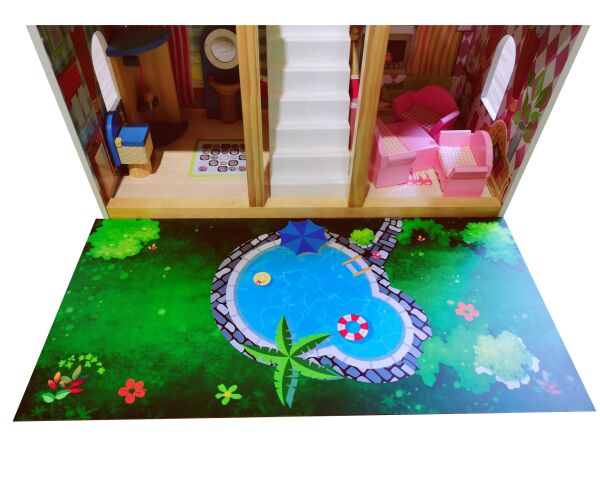 Domek pro panenky dřevěný 60 x 30 x 90 cm
