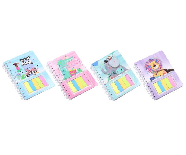 Notes 12,1x18,5 cm, 60 listů + samolepítka - Zvířátka
