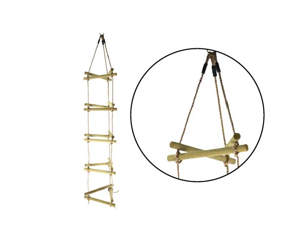 Lanový žebřík dřevěný trojhran 1,9 m