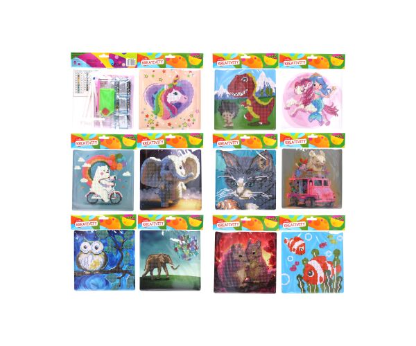 Kreativní set diamond painting 20x20 cm MIX + stojánek