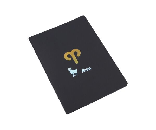 Notes 18,5x25,5 cm, 26 černých linkovaných stran - Zodiac