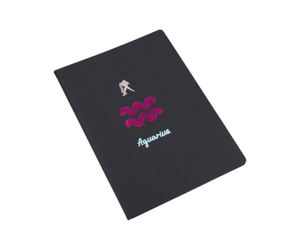 Notes 18,5x25,5 cm, 26 černých linkovaných stran - Zodiac