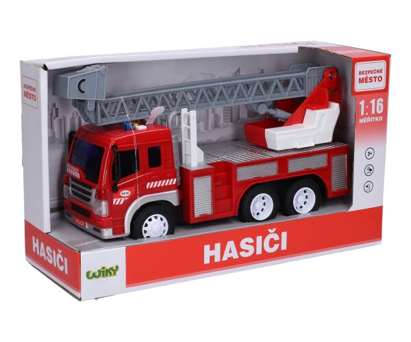 Auto hasičské se žebříkem a efekty 28 cm - český obal