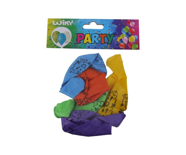 Balónek nafukovací 30 cm - sada 5ks, Dinosauři