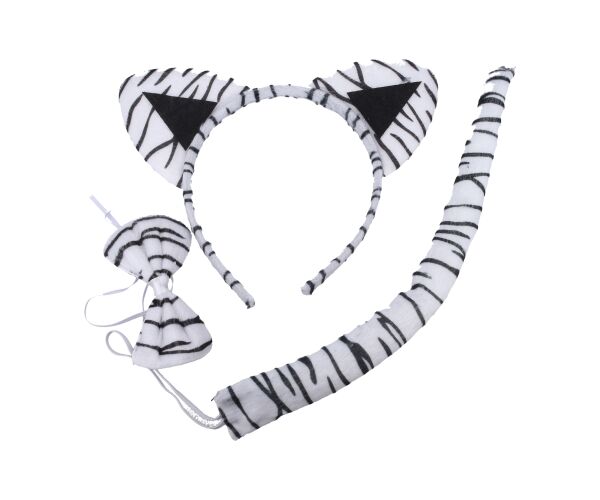Set karneval - čelenka kravička/bílý tygr