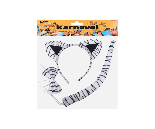 Set karneval - čelenka kravička/bílý tygr
