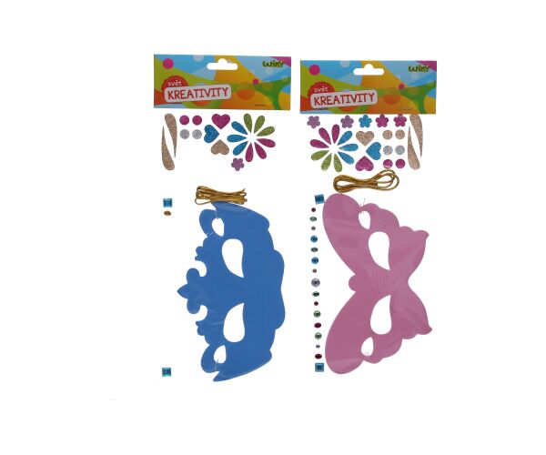 Kreativní set maska 14x36 cm s provázkem a ozdobami