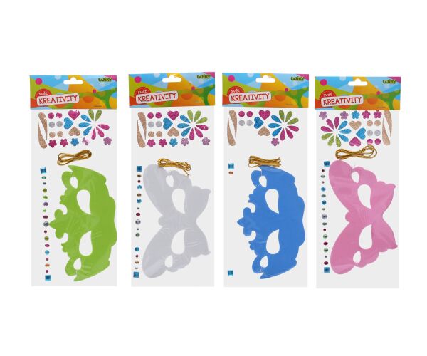 Kreativní set maska 14x36 cm s provázkem a ozdobami