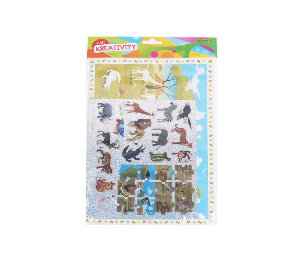 Kreativní set 2v1 20x34 cm, omalovánky + nálepky