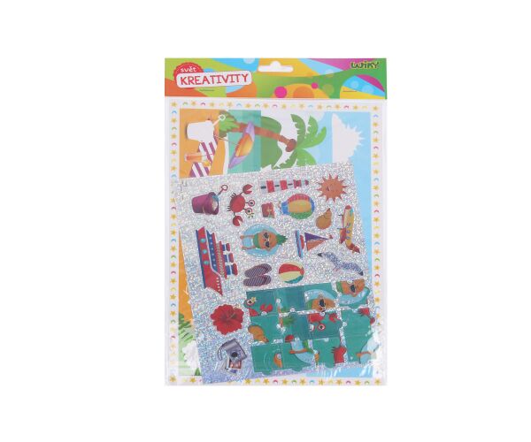Kreativní set 2v1 20x34 cm, omalovánky + nálepky