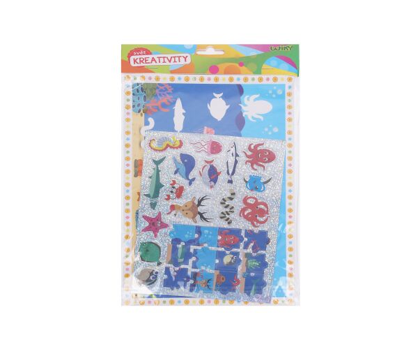 Kreativní set 2v1 20x34 cm, omalovánky + nálepky