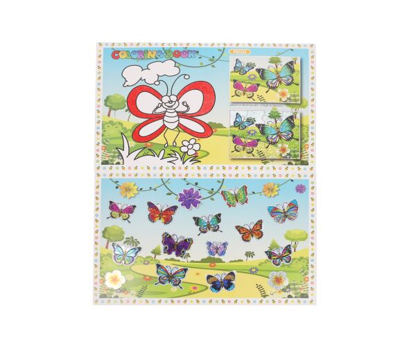 Kreativní set 2v1 20x34 cm, omalovánky + nálepky